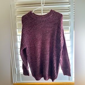 Cozy Oversized Burgundy Knit Sweater